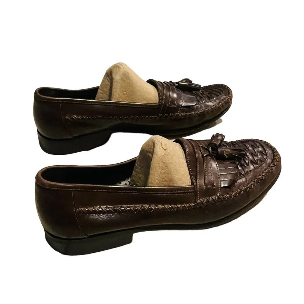 Giorgio Brutini Brown Monocle Kiltie Tassel Loafers - Size 8.5.